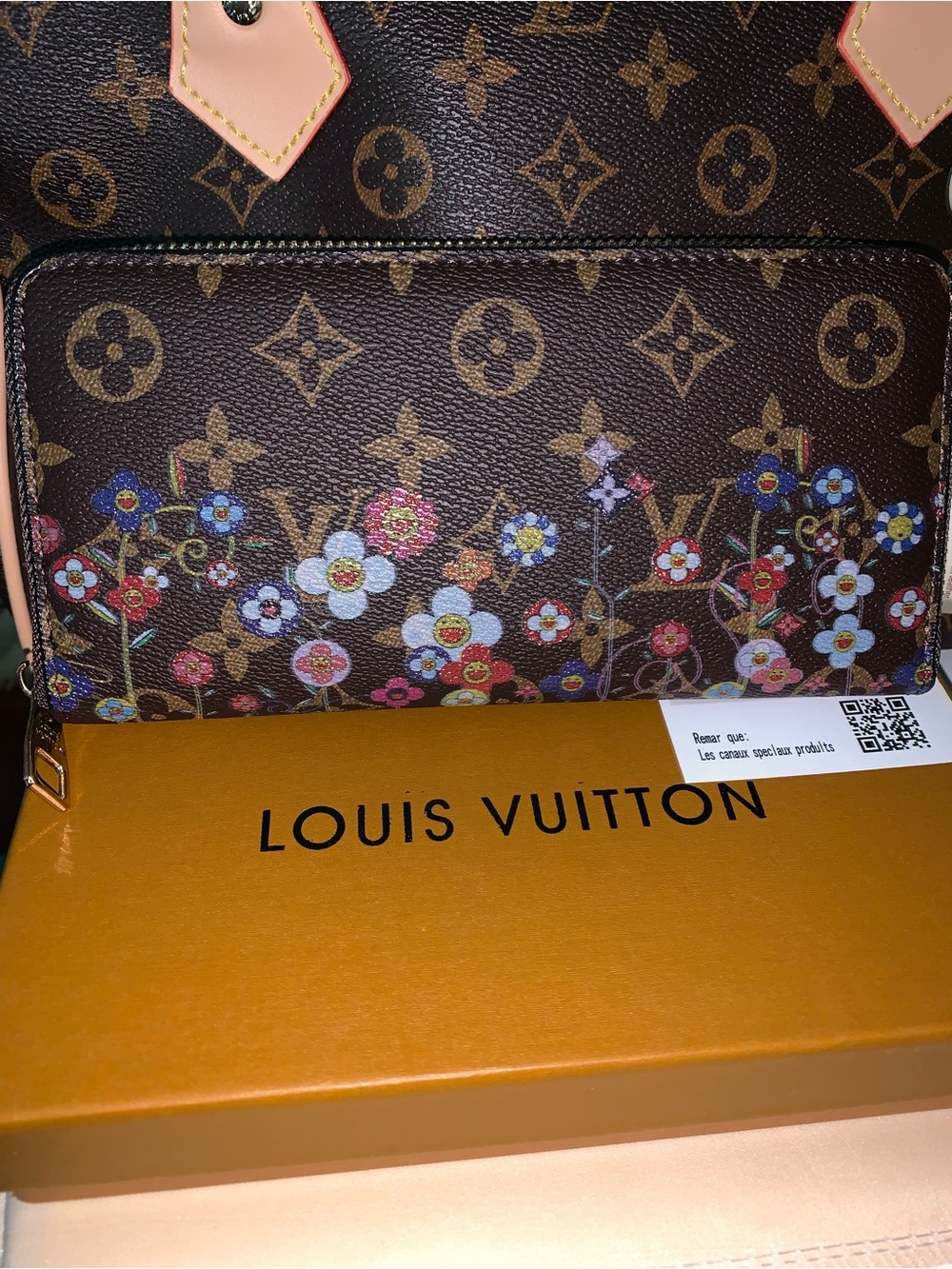 Monogram fashion flowers zipper long Wallet